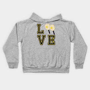 Love Pickleball Yellow Kids Hoodie